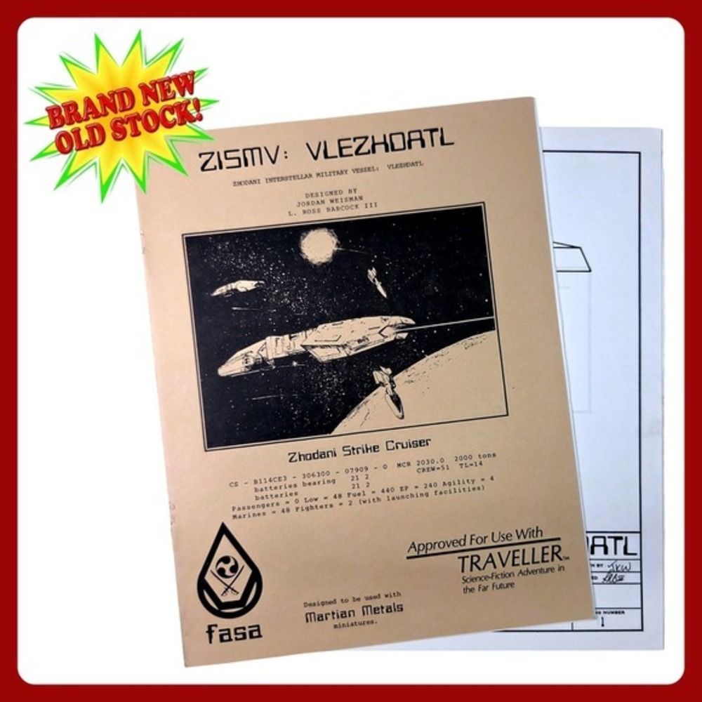 FASA Traveller ZISMV Vlezhoatl Zhodani Strike Cruiser Blueprints 1981 New